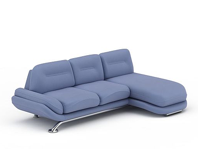 3d蓝色沙发模型