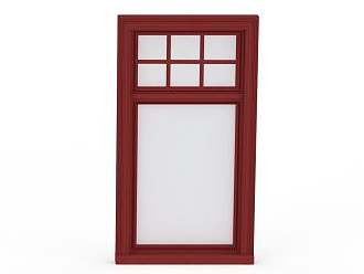 红色门窗模型3d模型