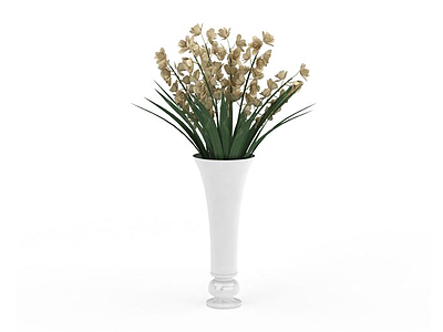 3d白色陶瓷花瓶免费模型