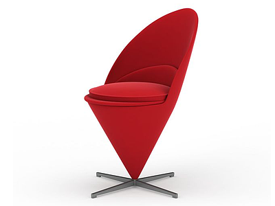 3d红色布艺异形椅模型
