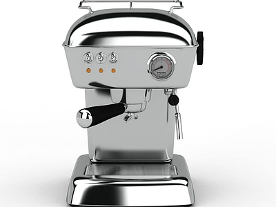 3d白色泵压式咖啡机免费模型