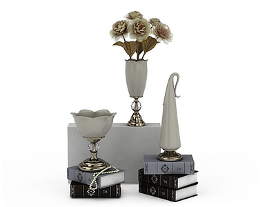 3d雕花花瓶组合免费模型
