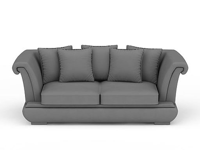 3d真皮灰色沙发免费模型