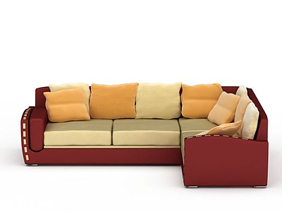 红色沙发模型3d模型