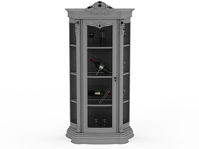 灰色多边形酒柜模型3d模型