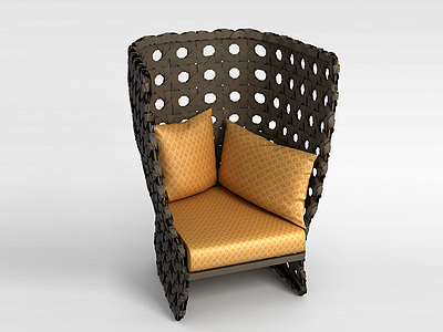 3d竹编沙发模型