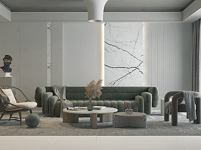 3d现代客厅起居室模型