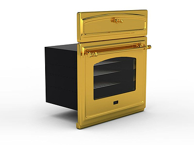 3d金色高档烤箱免费模型