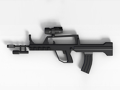3d黑色冲锋枪模型