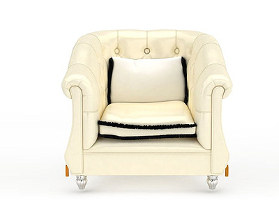 3d奶白色欧式沙发免费模型