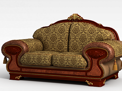 3d贵族双人沙发模型