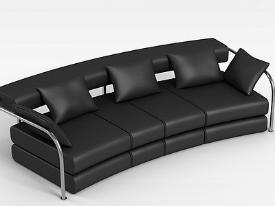 3d现代真皮沙发模型