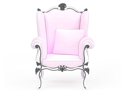 3d粉色皮质沙发椅免费模型
