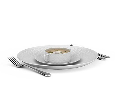 白色陶瓷餐具模型3d模型