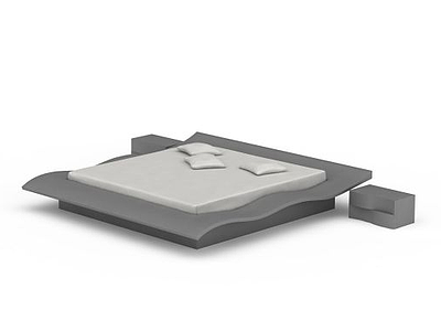灰色创意床模型3d模型