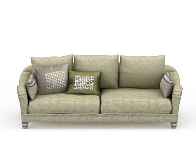 欧式长沙发模型3d模型