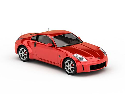 3d红色汽车模型