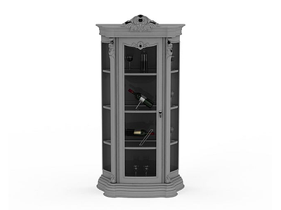 个性灰色酒柜模型3d模型