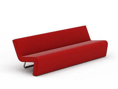 3d红色长椅模型