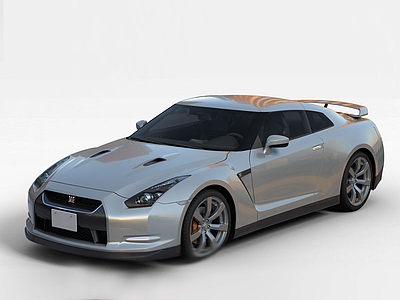 银色尼桑GTR汽车模型3d模型