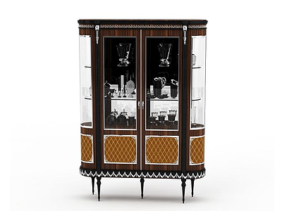 3d玻璃酒柜模型