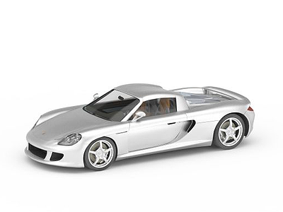 银白色保时捷跑车模型3d模型