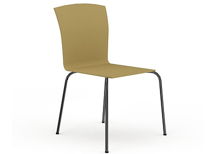 3d黄色木质椅子免费模型