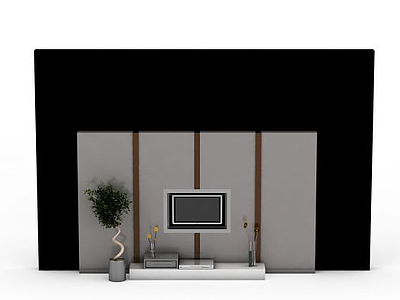3d现代背景墙组合免费模型