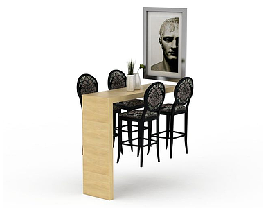 3d现代个性餐桌模型