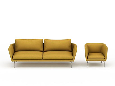 黄色沙发模型3d模型