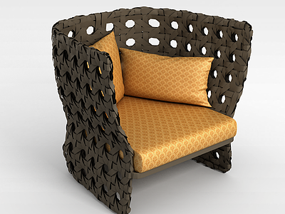 个性竹编沙发模型3d模型