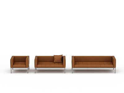 棕色沙发模型3d模型