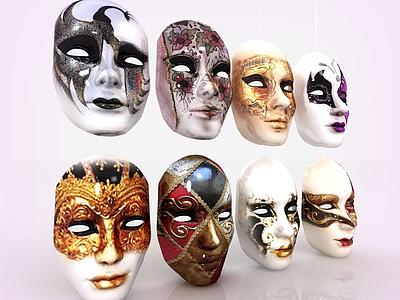 节日美女面具模型3d模型