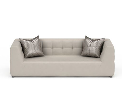 3d白色布艺沙发模型
