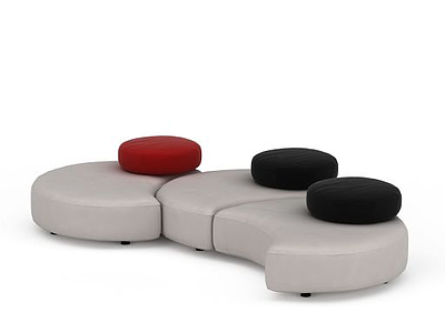 圆形可爱沙发模型3d模型