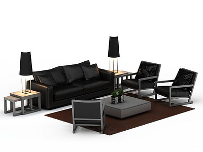 3d简约沙发组合模型