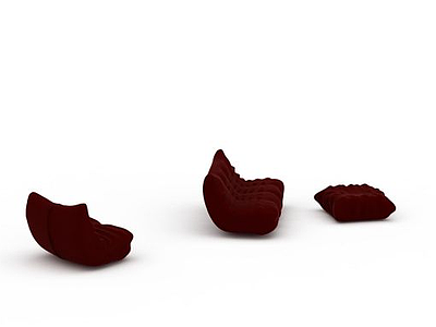 个性红色沙发组合模型3d模型