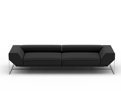 黑色皮质沙发模型3d模型