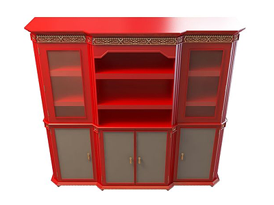 红色酒柜模型3d模型