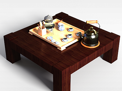 3d红木茶几模型