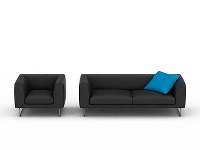 3d黑色简约沙发模型