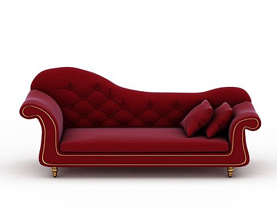 3d红色贵妃椅模型
