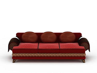 3d现代红色沙发模型