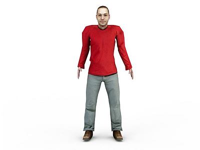 3d红衣男人模型