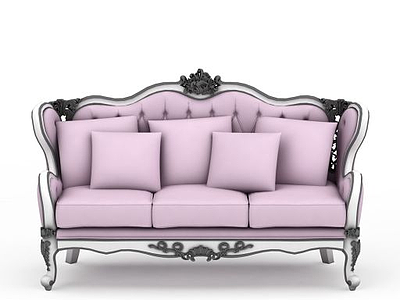 3d粉色沙发免费模型