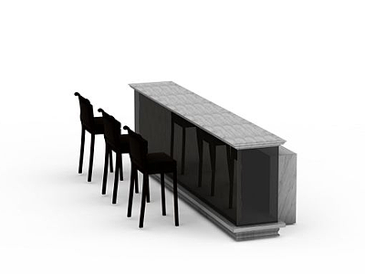3d简约面试桌模型