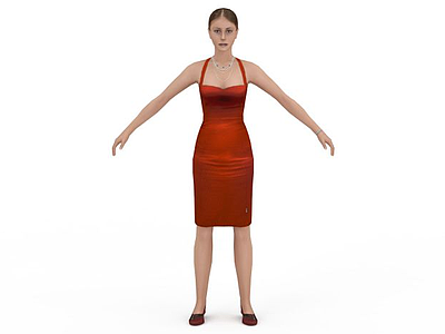 性感女士晚礼服模型3d模型