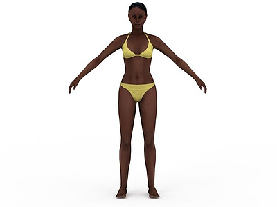 3d沙滩女人免费模型