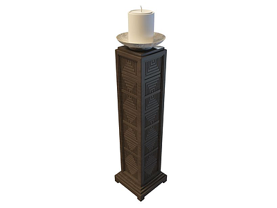 中式蜡烛台模型3d模型