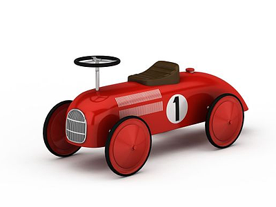 3d红色卡丁车模型